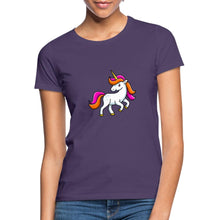 Lade das Bild in den Galerie-Viewer, Frauen T-Shirt - Unicorn - Dunkellila