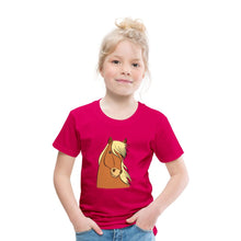 Lade das Bild in den Galerie-Viewer, Kinder T-Shirt mit Pferdekopf - dunkles Pink
