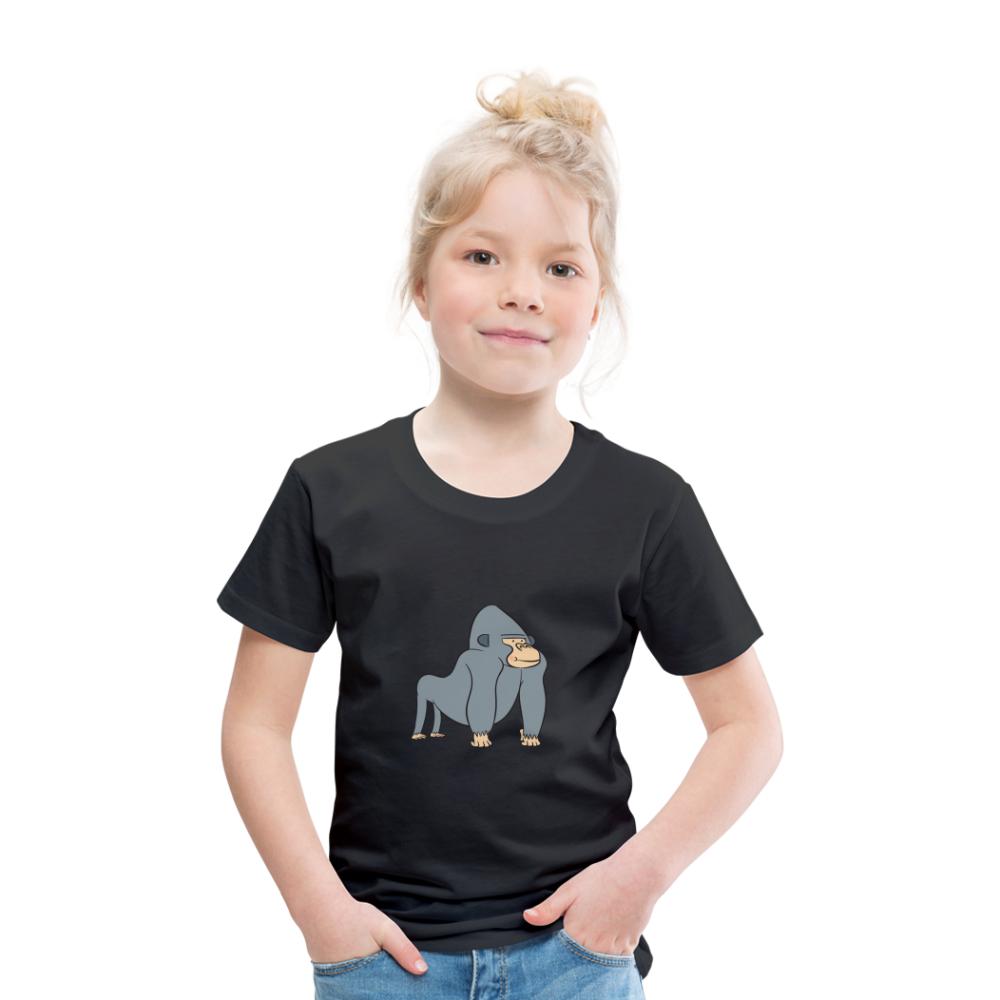 Kinder T-Shirt mit Gorilla - Schwarz