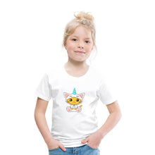 Lade das Bild in den Galerie-Viewer, Kinder T-Shirt - Katze als Einhorn verkleidet - Weiß