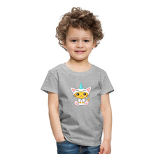 Lade das Bild in den Galerie-Viewer, Kinder T-Shirt - Katze als Einhorn verkleidet - Grau meliert