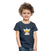 Lade das Bild in den Galerie-Viewer, Kinder T-Shirt - Katze als Einhorn verkleidet - Navy