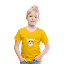 Lade das Bild in den Galerie-Viewer, Kinder T-Shirt - Katze als Einhorn verkleidet - Sonnengelb
