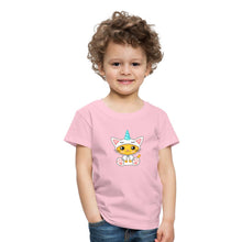 Lade das Bild in den Galerie-Viewer, Kinder T-Shirt - Katze als Einhorn verkleidet - Hellrosa