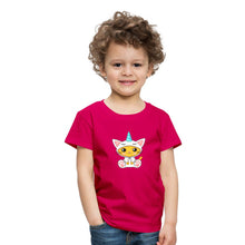 Lade das Bild in den Galerie-Viewer, Kinder T-Shirt - Katze als Einhorn verkleidet - dunkles Pink