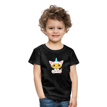 Lade das Bild in den Galerie-Viewer, Kinder T-Shirt - Katze als Einhorn verkleidet - Anthrazit