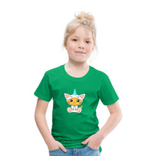 Lade das Bild in den Galerie-Viewer, Kinder T-Shirt - Katze als Einhorn verkleidet - Kelly Green