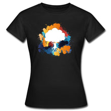 Lade das Bild in den Galerie-Viewer, Frauen T-Shirt - Bunter Baum - Schwarz