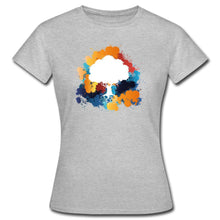 Lade das Bild in den Galerie-Viewer, Frauen T-Shirt - Bunter Baum - Grau meliert