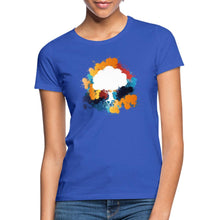 Lade das Bild in den Galerie-Viewer, Frauen T-Shirt - Bunter Baum - Royalblau