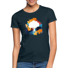 Lade das Bild in den Galerie-Viewer, Frauen T-Shirt - Bunter Baum - Navy