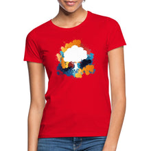 Lade das Bild in den Galerie-Viewer, Frauen T-Shirt - Bunter Baum - Rot
