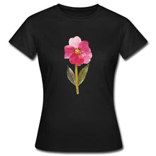 Lade das Bild in den Galerie-Viewer, Frauen T-Shirt - blühende Blume - Schwarz