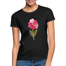 Lade das Bild in den Galerie-Viewer, Frauen T-Shirt - blühende Blume - Schwarz