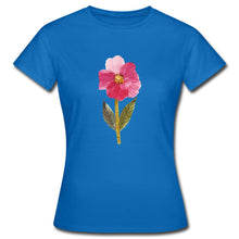 Lade das Bild in den Galerie-Viewer, Frauen T-Shirt - blühende Blume - Royalblau