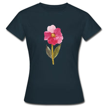 Lade das Bild in den Galerie-Viewer, Frauen T-Shirt - blühende Blume - Navy