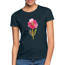 Lade das Bild in den Galerie-Viewer, Frauen T-Shirt - blühende Blume - Navy