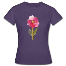 Lade das Bild in den Galerie-Viewer, Frauen T-Shirt - blühende Blume - Dunkellila
