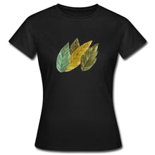 Lade das Bild in den Galerie-Viewer, Frauen T-Shirt - Blätter - Schwarz