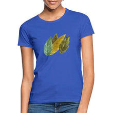 Lade das Bild in den Galerie-Viewer, Frauen T-Shirt - Blätter - Royalblau