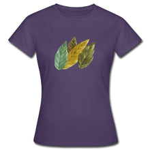 Lade das Bild in den Galerie-Viewer, Frauen T-Shirt - Blätter - Dunkellila
