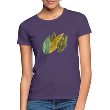 Lade das Bild in den Galerie-Viewer, Frauen T-Shirt - Blätter - Dunkellila