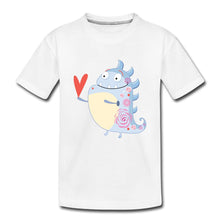 Lade das Bild in den Galerie-Viewer, Kinder T-Shirt - kleines Monster mit Herz - Weiß
