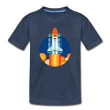 Lade das Bild in den Galerie-Viewer, Kinder T-Shirt - Space Shuttle startet - Navy
