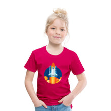 Lade das Bild in den Galerie-Viewer, Kinder T-Shirt - Space Shuttle startet - dunkles Pink

