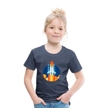 Lade das Bild in den Galerie-Viewer, Kinder T-Shirt - Space Shuttle startet - Blau meliert
