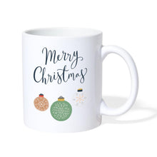 Lade das Bild in den Galerie-Viewer, Weihnachtstasse mit Christbaum Kugeln - Weiß