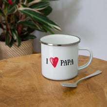Lade das Bild in den Galerie-Viewer, Emaille-Tasse - I love Papa - Weiß