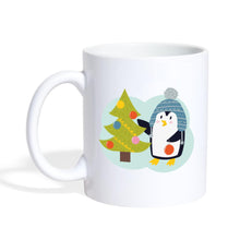 Lade das Bild in den Galerie-Viewer, Kaffee-Tasse - Pinguin mit Weihnachtsbaum - white