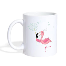 Lade das Bild in den Galerie-Viewer, Flamingo Tasse mit Blumen - white