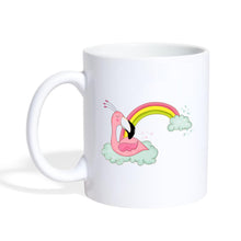 Lade das Bild in den Galerie-Viewer, Flamingo Tasse mit Regenbogen - white