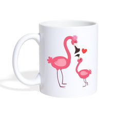 Lade das Bild in den Galerie-Viewer, Tasse mit Flamingo Mama und Kind - white