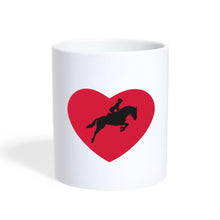 Lade das Bild in den Galerie-Viewer, Tasse mit Pferd, Reiterin und Herz - white