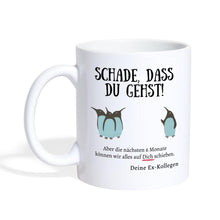 Lade das Bild in den Galerie-Viewer, Abschieds-Tasse Kollegen - Schade, dass du gehst! - white