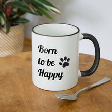 Lade das Bild in den Galerie-Viewer, Tasse - Born to be Happy (Pfote) - Weiß/Schwarz