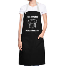 Lade das Bild in den Galerie-Viewer, Kochschürze - Ich koche, du räumst auf - Schwarz/Weiß