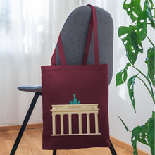 Lade das Bild in den Galerie-Viewer, Stoffbeutel Berlin mit Brandenburger Tor - Burgunderrot