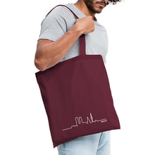 Lade das Bild in den Galerie-Viewer, Stoffbeutel mit München Silhouette - Burgunderrot