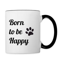 Lade das Bild in den Galerie-Viewer, Tasse - Born to be Happy (Pfote) - Weiß/Schwarz