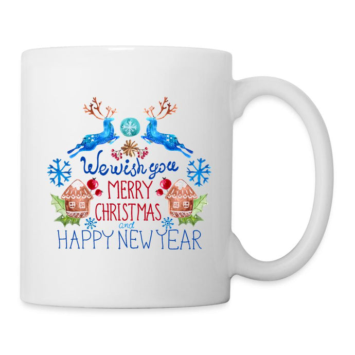 Tasse - Merry Christmas and Happy New Year - Weiß