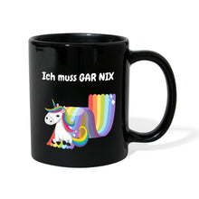 Lade das Bild in den Galerie-Viewer, Tasse mit Einhorn und Spruch - Schwarz