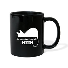 Lade das Bild in den Galerie-Viewer, Tasse mit Katze und Spruch - Schwarz