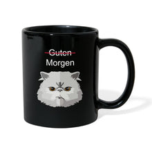 Lade das Bild in den Galerie-Viewer, Tasse mit Katze und Spruch - Schwarz