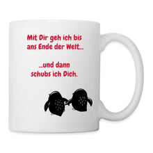 Lade das Bild in den Galerie-Viewer, Tasse mit Pinguinen - Mit Dir geh ich ans Ende der Welt und dann - white