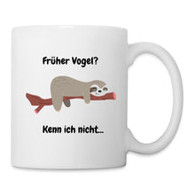 Lade das Bild in den Galerie-Viewer, Tasse weiß - früher Vogel - kenn ich nicht - Weiß