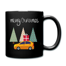 Lade das Bild in den Galerie-Viewer, Weihnachtstasse - Auto mit Geschenk - Schwarz